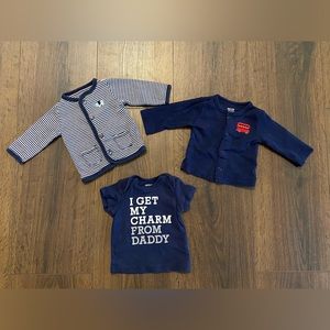 Carter’s Newborn Navy Blue Tops Lot